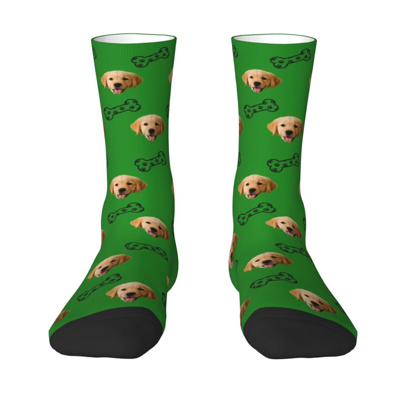 Dress Sock Men - Custom Fun Mens Personalized Dog Head