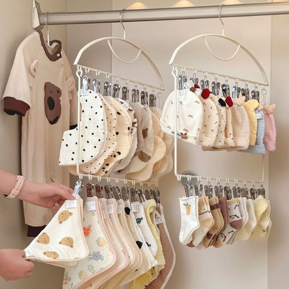 Sock Organizer Tray - 18 Clips Socks Drying Rack Large