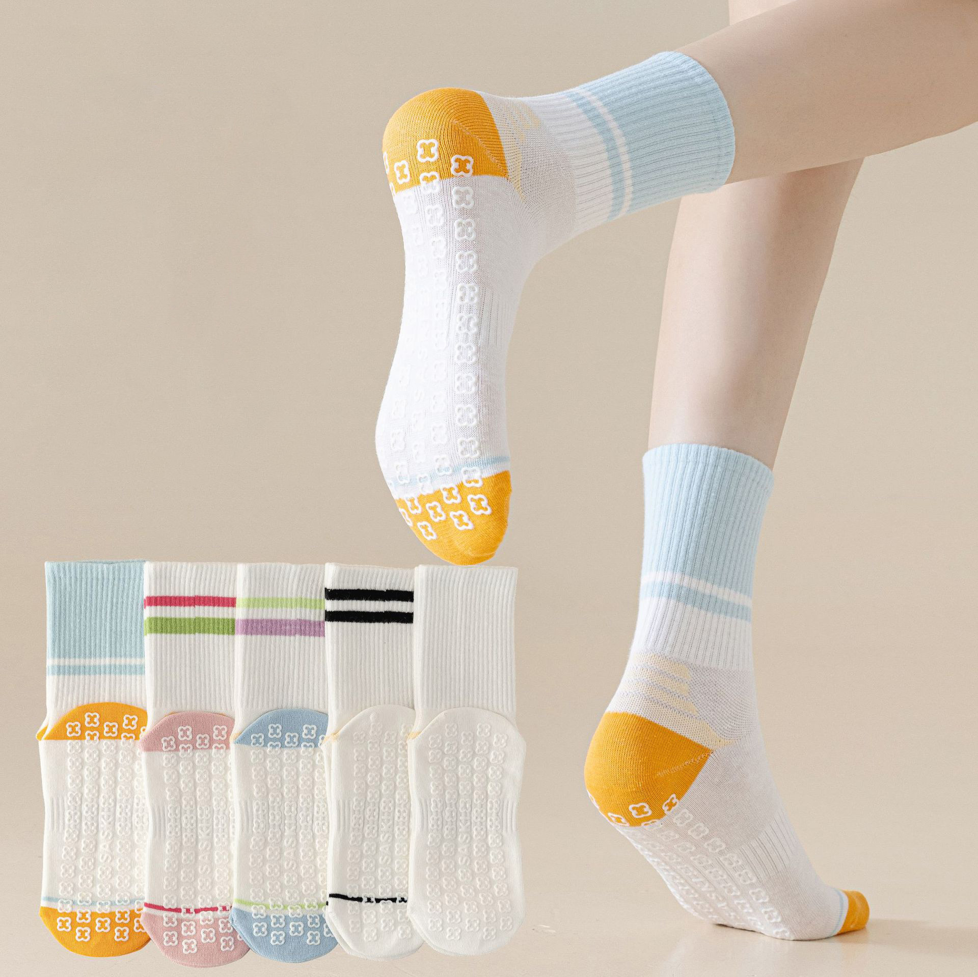 2pairs Non-Slip Grip Sock Slip - Grip Sock Yoga บทวิจารณ์และราคา