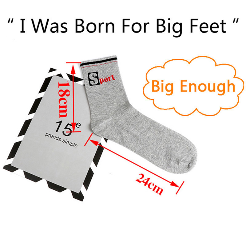3 Pairs/Pack Big Large Socks E - Cotton Crew Sock Pack บทวิจารณ์และราคา