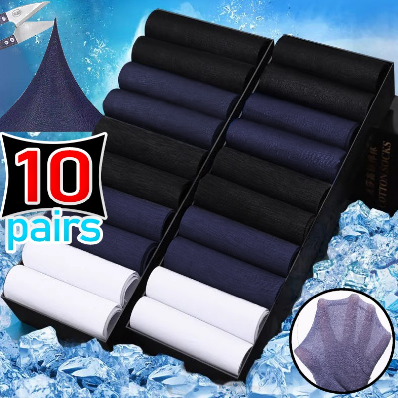 Men Ice Silk Thin Socks Boys S - Silk Sock Bamboo บทวิจารณ์และราคา