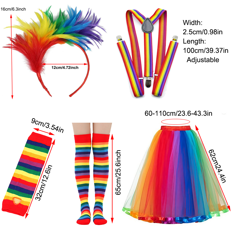 Rainbow Headband Strap Sleeve  - Knee High Sock Women บทวิจารณ์และราคา