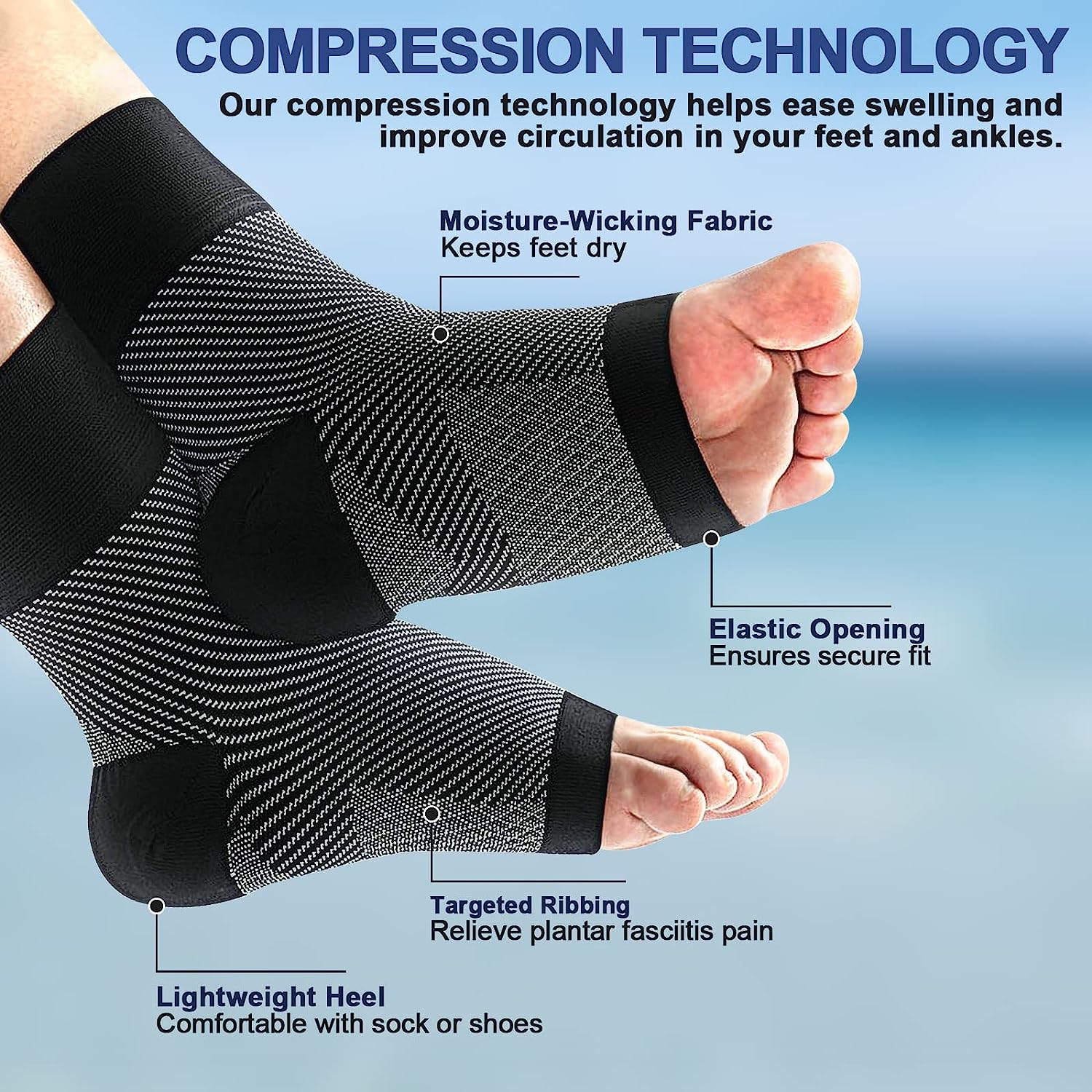1pair Plantar Fasciitis Compre - Ankle Brace Sock บทวิจารณ์และราคา