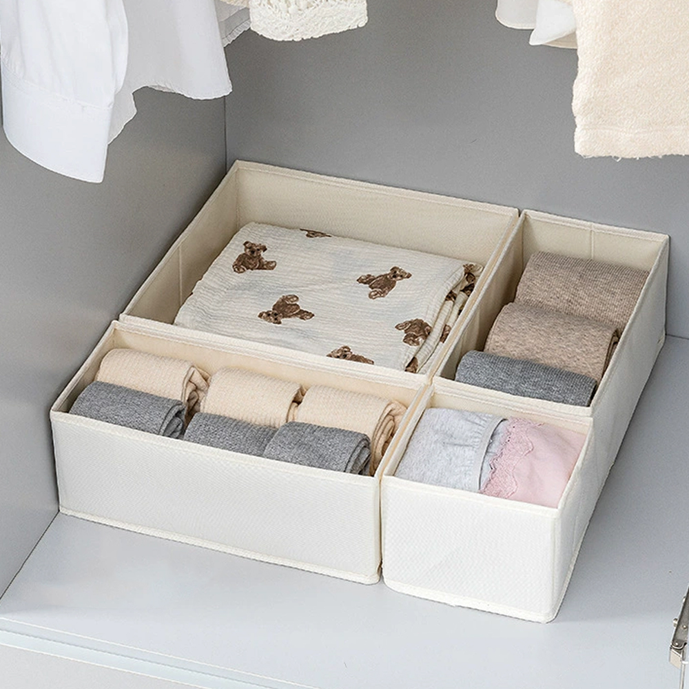 Foldable Cotton Linen Storage  - Sock Organizer Tray บทวิจารณ์และราคา