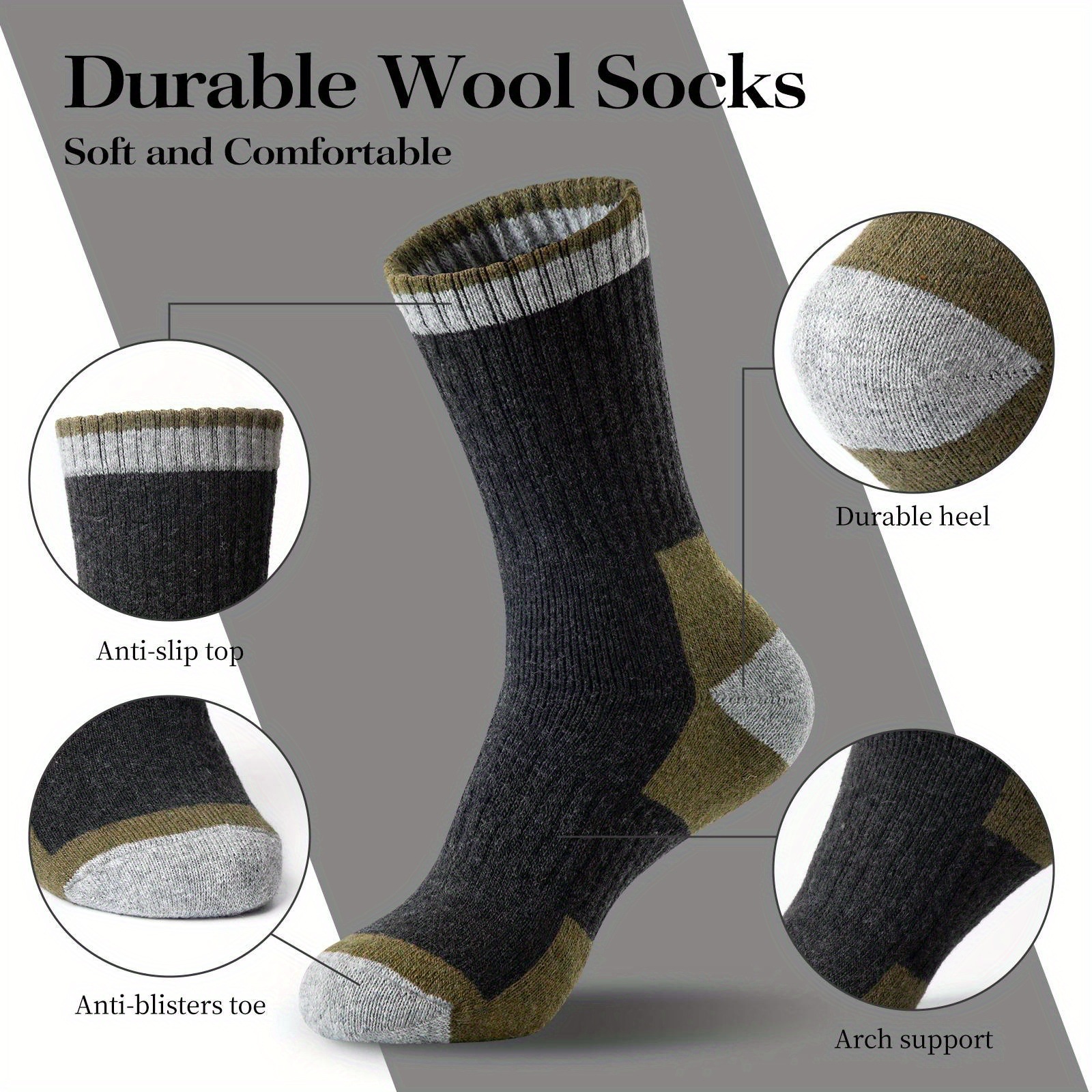 Winter Merino Wool Socks Thick - Wool Hiking Sock บทวิจารณ์และราคา