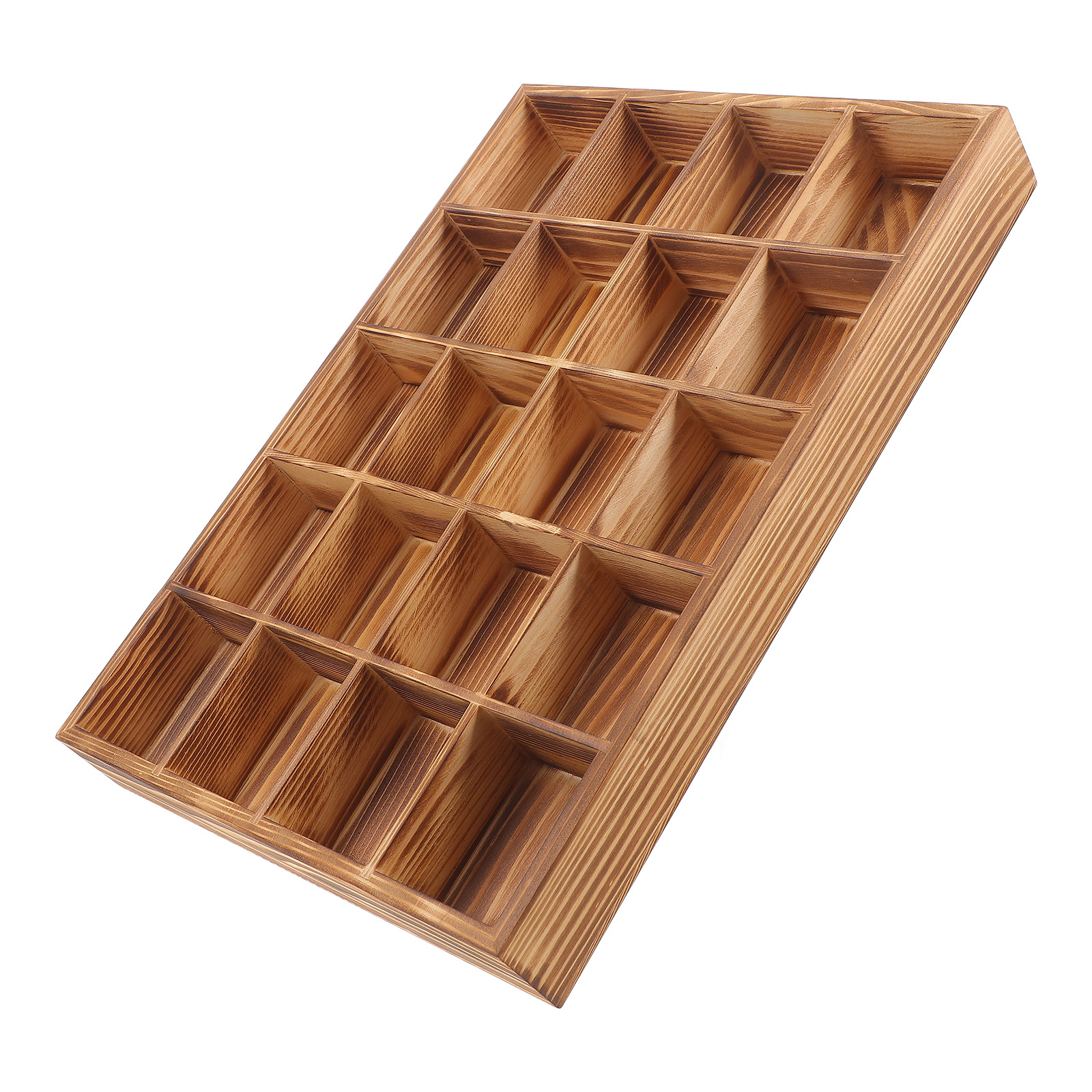 1pc 20-Compartment Wooden Unde - Sock Organizer Tray บทวิจารณ์และราคา