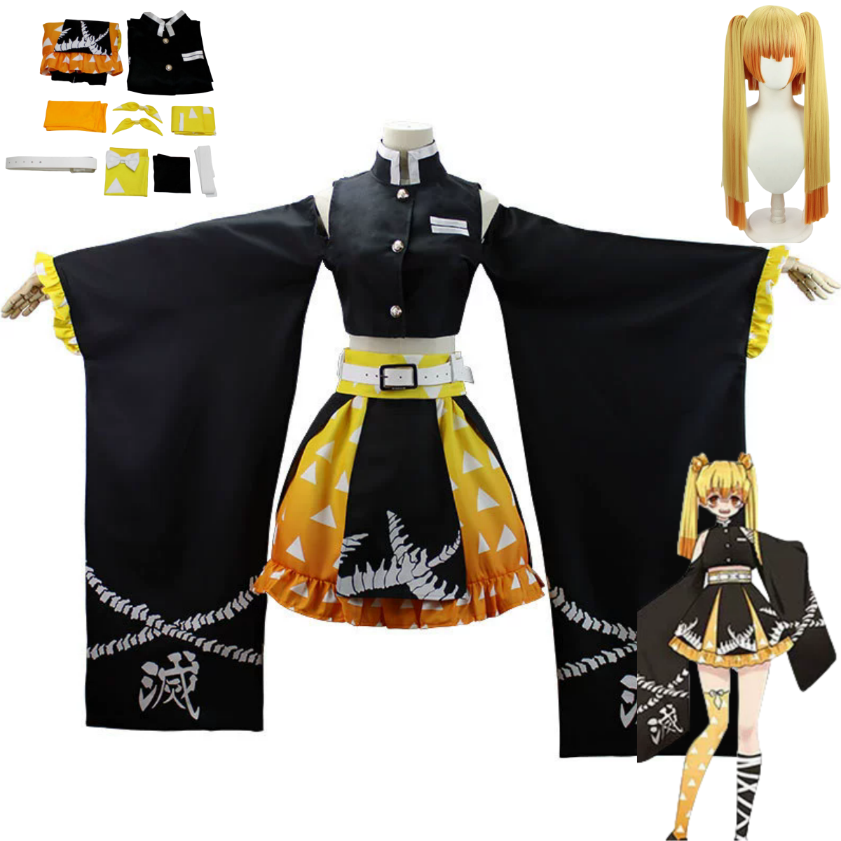 Anime Agatsuma Zenitsu Cosplay - Dress Sock Men บทวิจารณ์และราคา