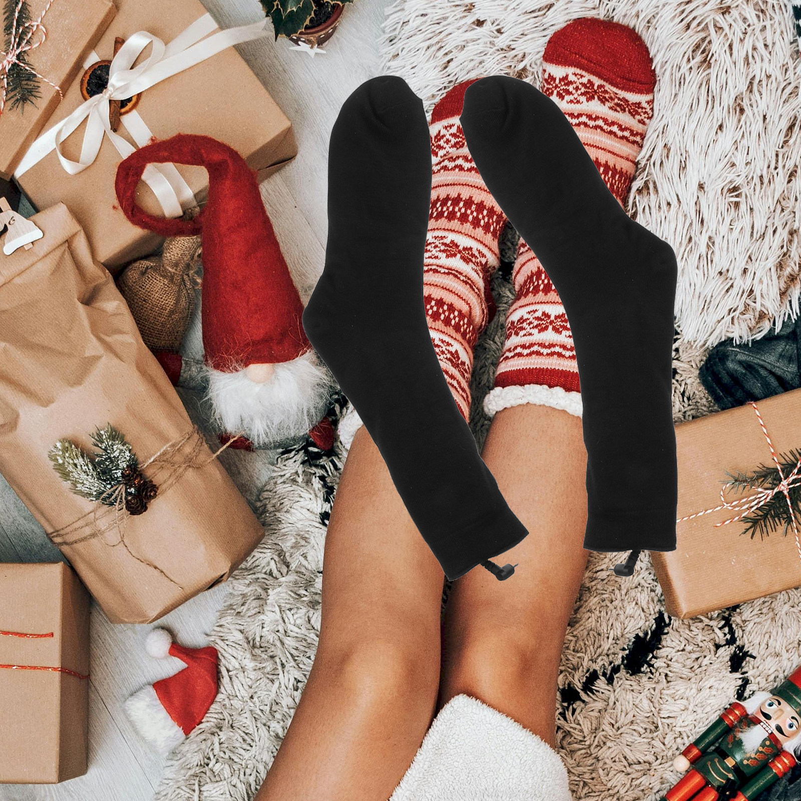 1Pair Battery Heated Socks Ele - Thermal Sock Winter บทวิจารณ์และราคา