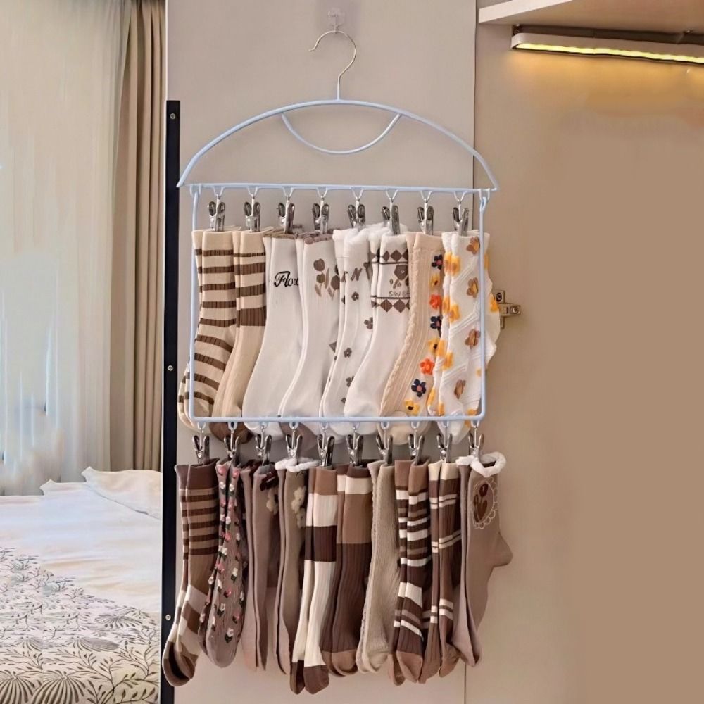 18 Clips Socks Drying Rack Lar - Sock Organizer Tray บทวิจารณ์และราคา