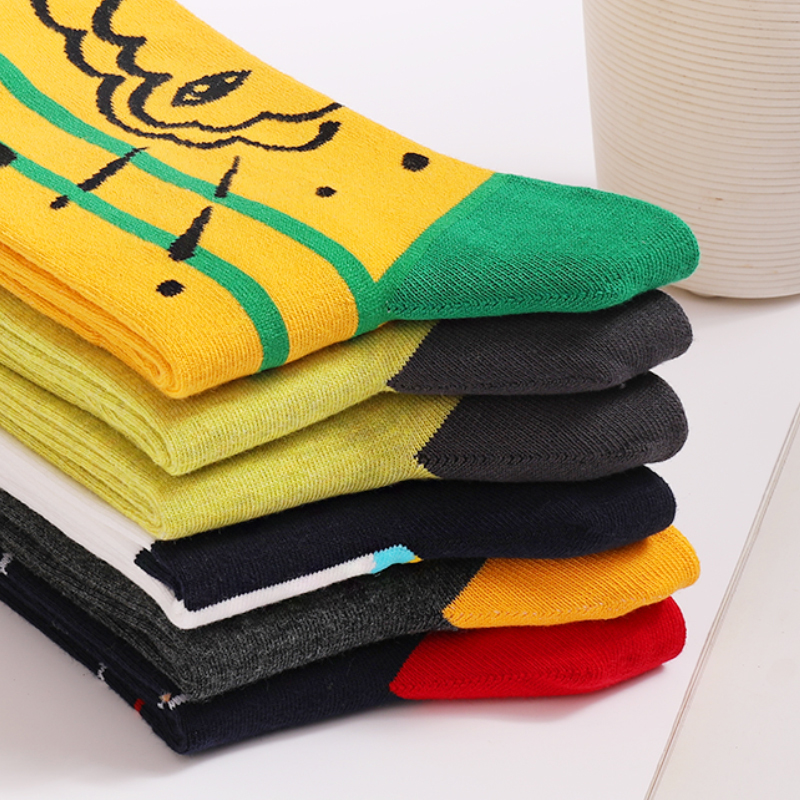 5Pairs Mens Fun Dress Socks, P - Cotton Crew Sock Pack บทวิจารณ์และราคา
