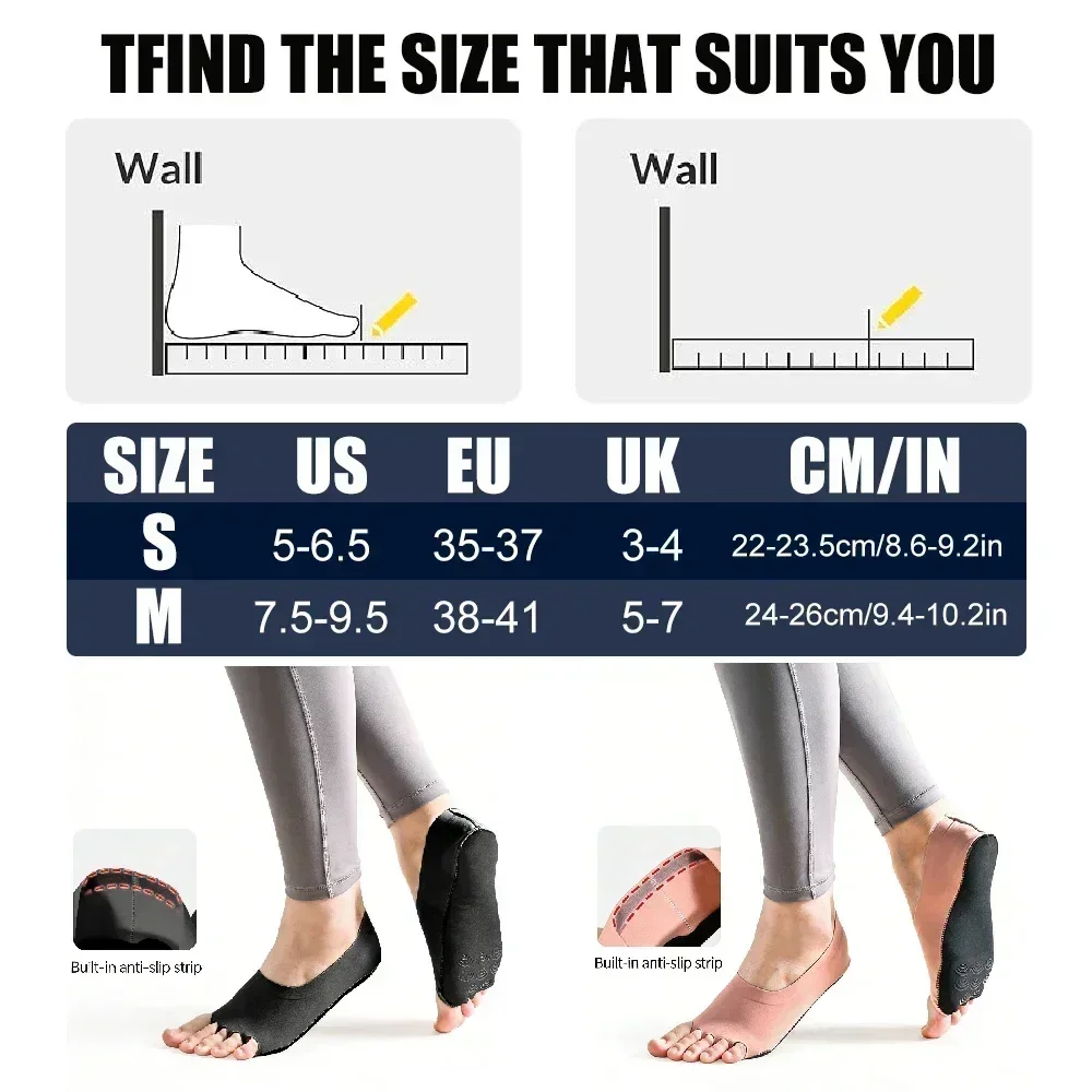 1Pair Toeless Yoga Pilates Soc - Grip Sock Yoga บทวิจารณ์และราคา