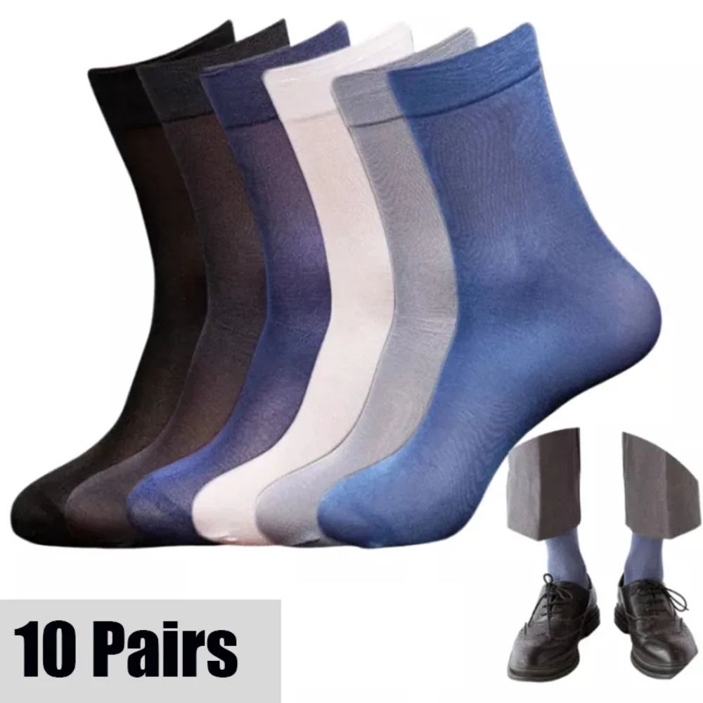 10pairs Casual Breathable Men  - Silk Sock Bamboo บทวิจารณ์และราคา