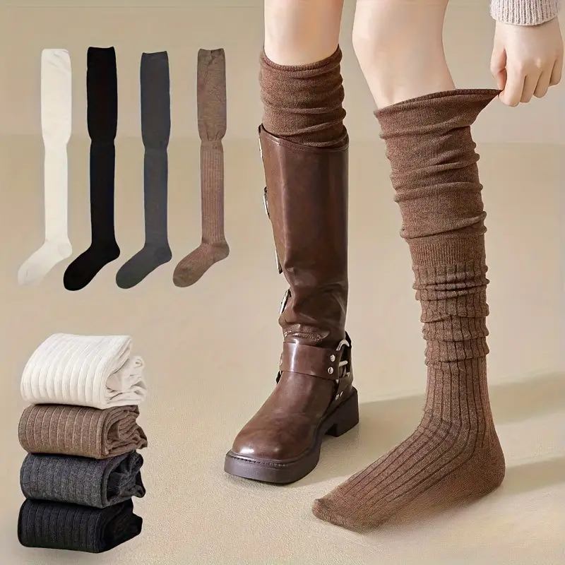1-10Pairs Women’s Over-the-Kne - Boot Sock Slouchy บทวิจารณ์และราคา