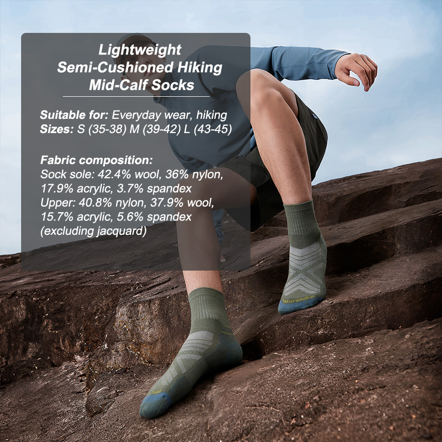 Naturehike Sport Socks Man Soc - Wool Hiking Sock บทวิจารณ์และราคา