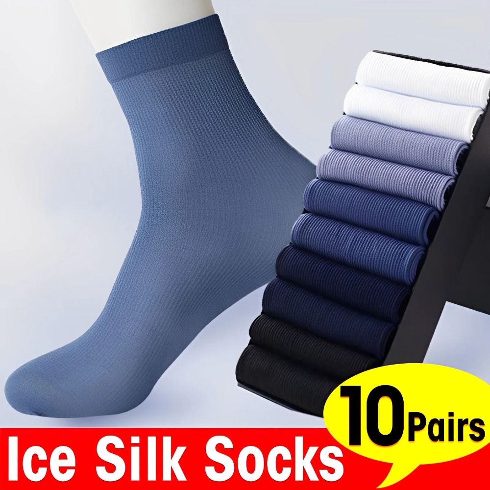 10pairs New Breathable Men Ice - Silk Sock Bamboo บทวิจารณ์และราคา