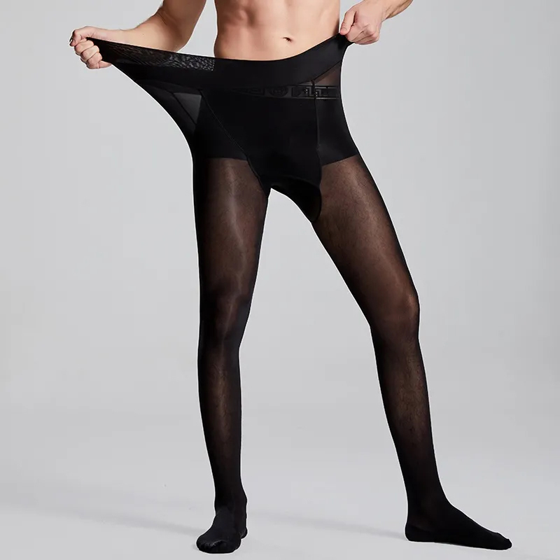 Plus Size Men Sexy Sheer Black - Tights Pantyhose Sheer บทวิจารณ์และราคา