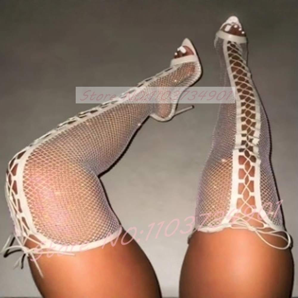 Fishnet Stocking Thigh-High Bo - Fishnet Stocking Women บทวิจารณ์และราคา
