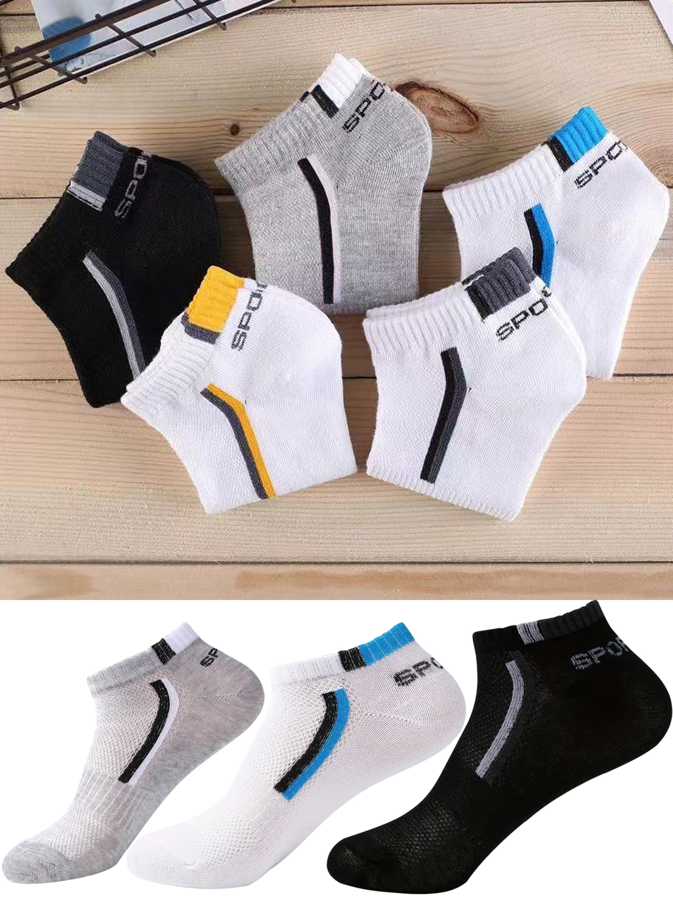 5/40 Pairs Mens Ankle Boat Soc - Ankle Sock Low Cut บทวิจารณ์และราคา