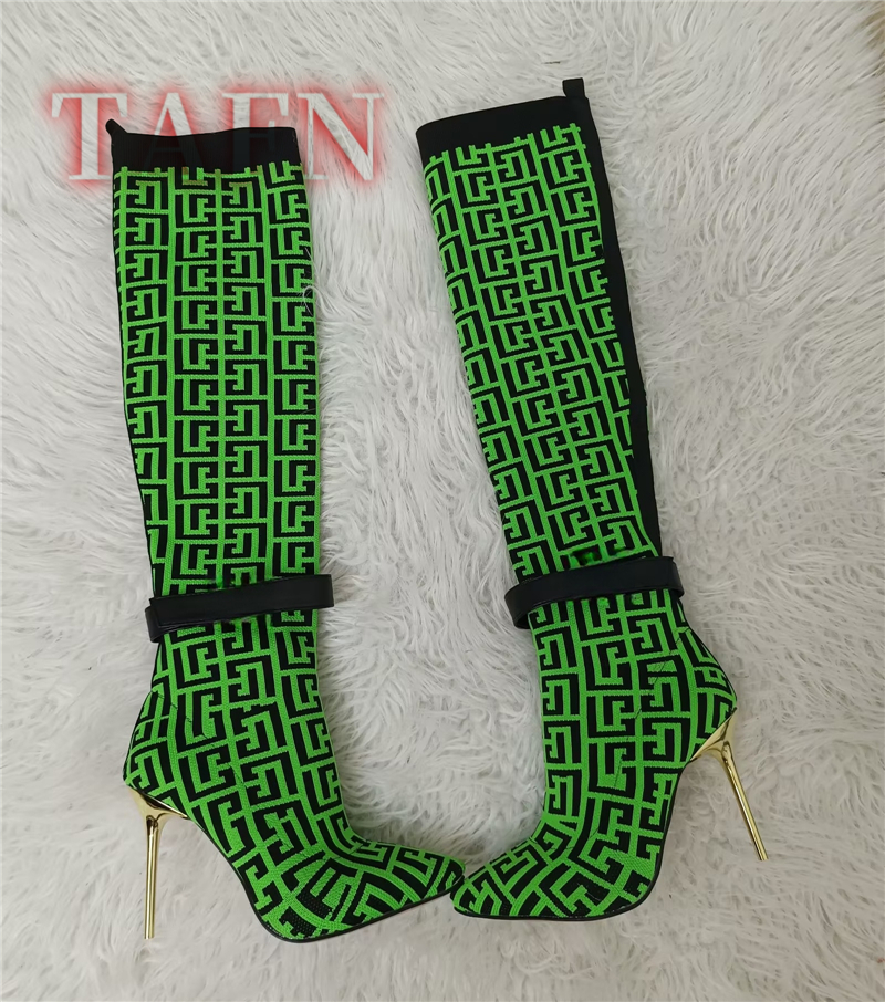 Women Stretch Sock Boots Fashi - Knee High Sock Women บทวิจารณ์และราคา
