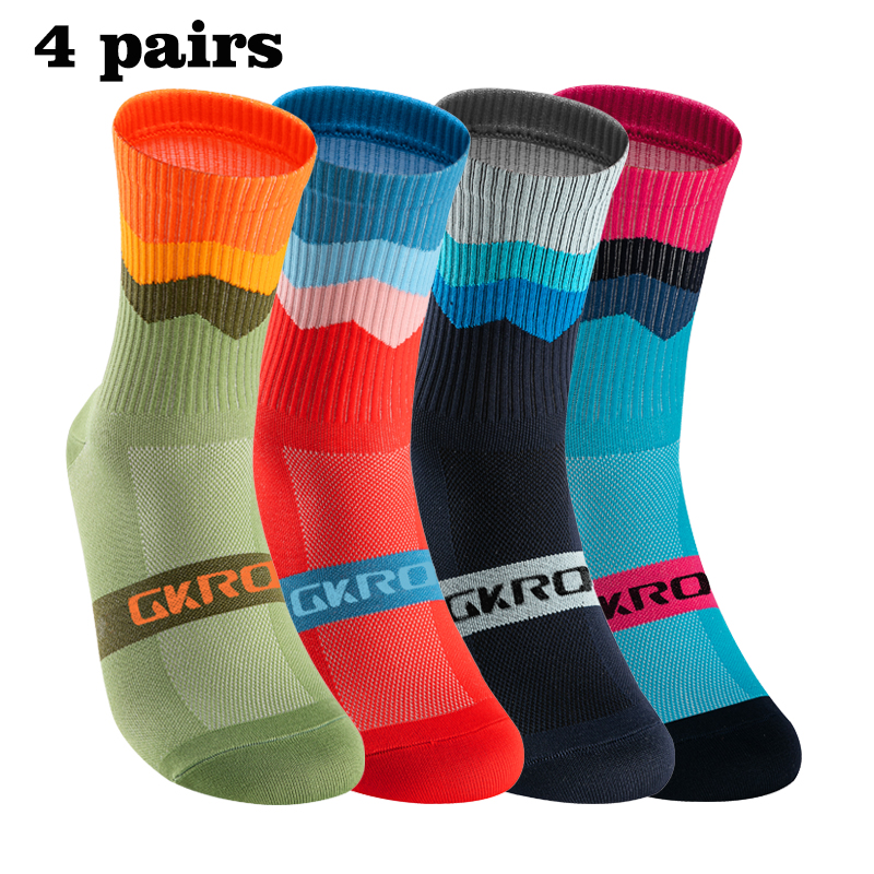 GKRQ 4 Pairs Bike Socks Men Nu - Compression Sock Medical บทวิจารณ์และราคา