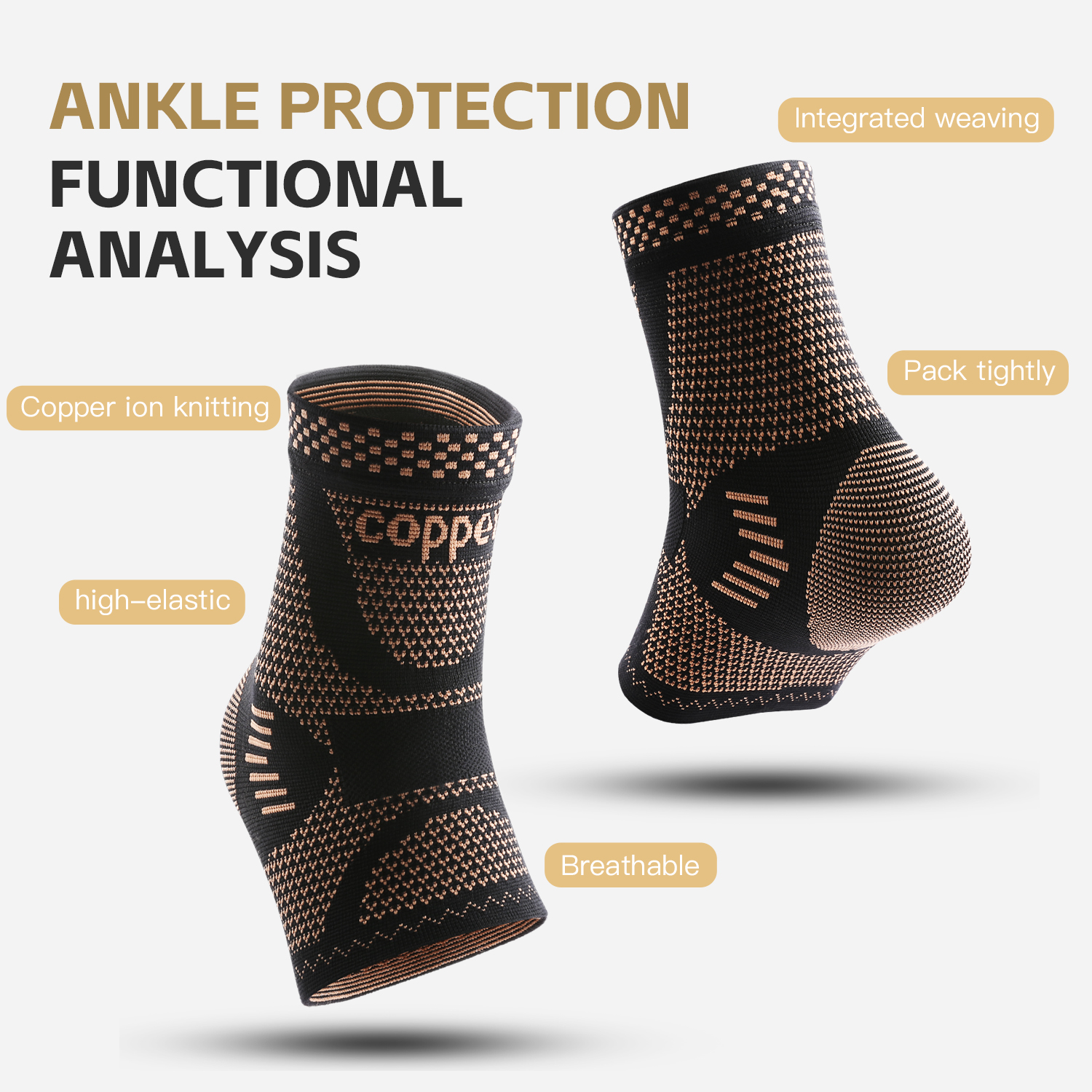 1/2 piece Copper Ankle Brace,I - Ankle Brace Sock บทวิจารณ์และราคา