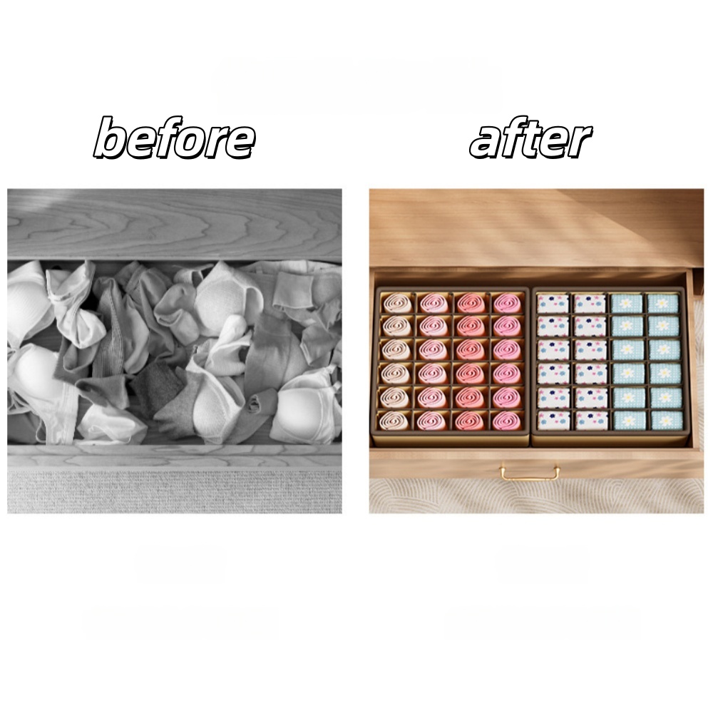 1pc 33x33x11cm Underwear Stora - Sock Organizer Tray บทวิจารณ์และราคา