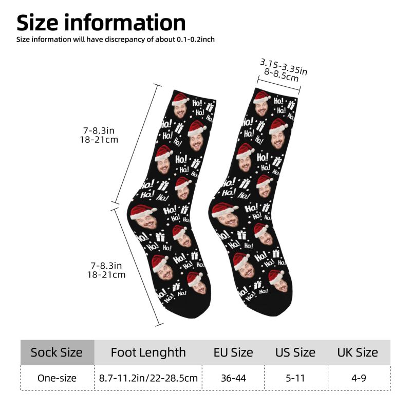 Christmas Face Photo Personali - Dress Sock Men บทวิจารณ์และราคา