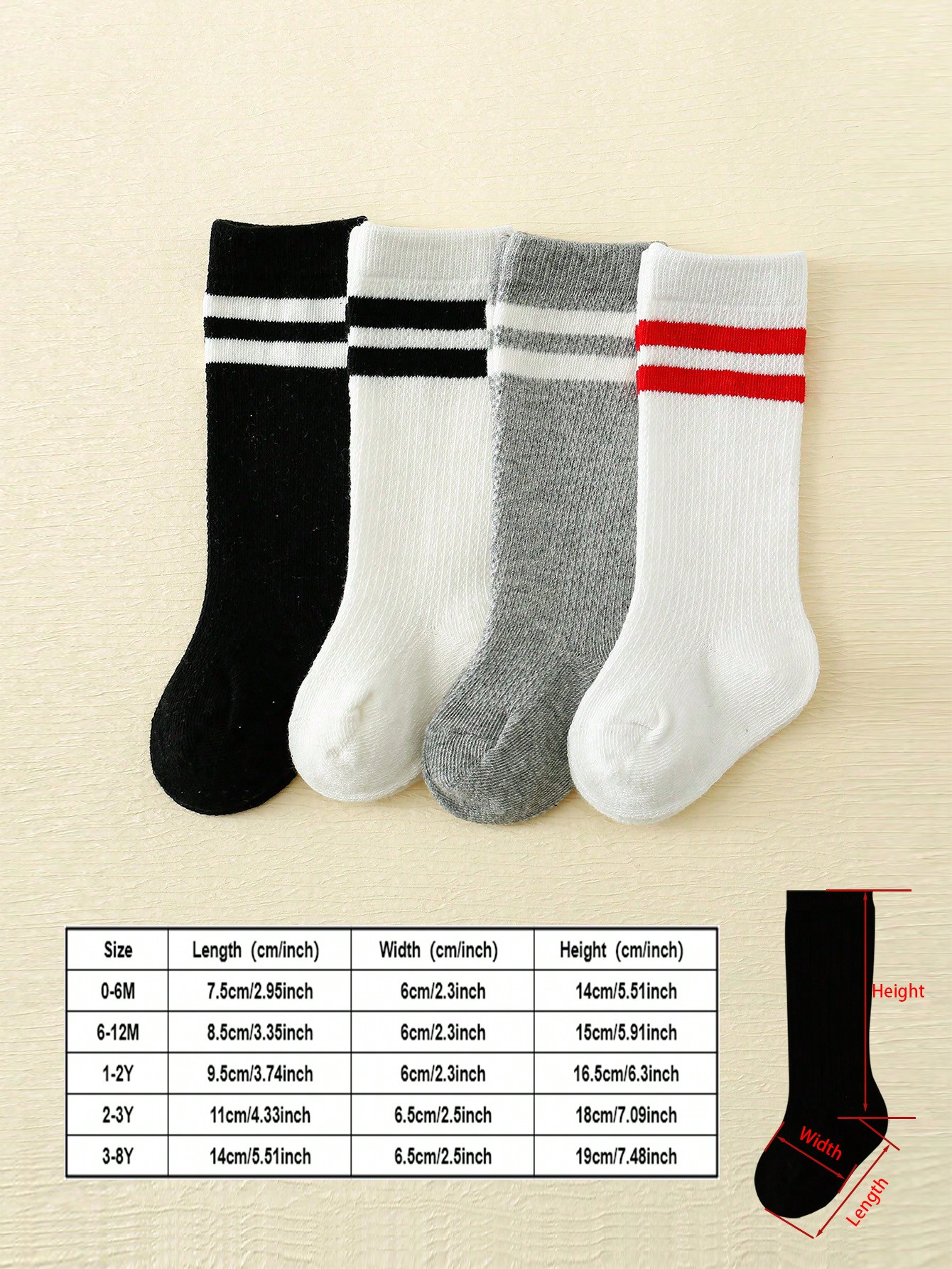 4-Pack Baby Toddler Striped Cr - Cotton Crew Sock Pack บทวิจารณ์และราคา