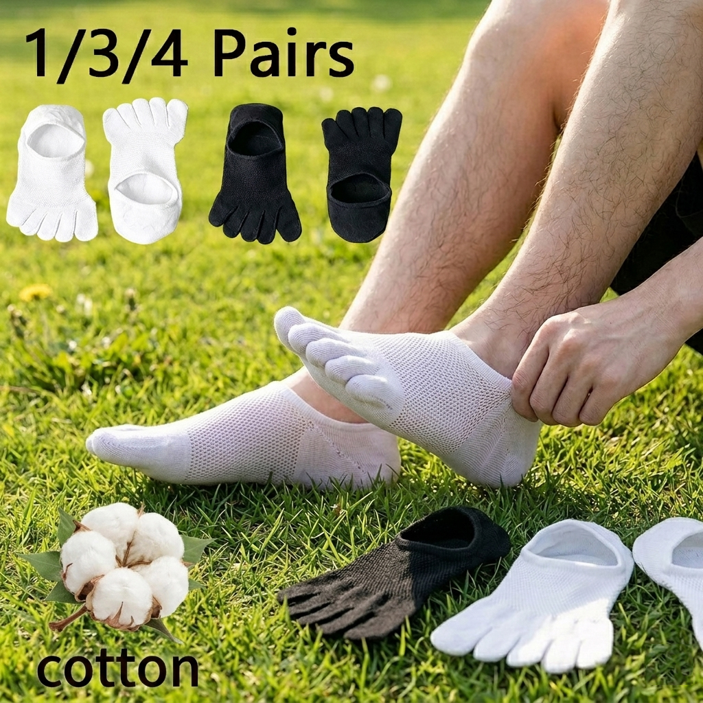 1/3/4 Pairs,Unisex Cotton Five - Toe Sock Split บทวิจารณ์และราคา