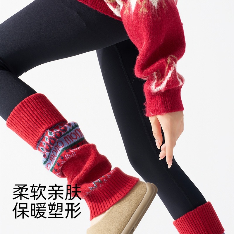 ​Fair Isle Knitted Leg Warmers - Boot Sock Slouchy บทวิจารณ์และราคา