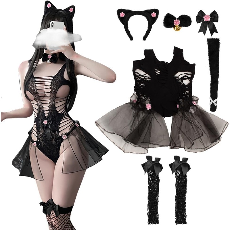 Women Sexy Lingerie Cosplay Ca - Fishnet Stocking Women บทวิจารณ์และราคา