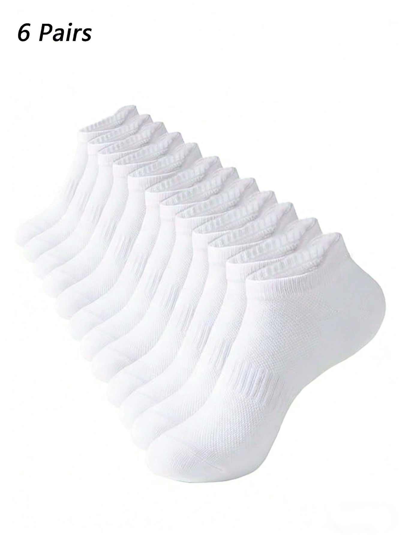 6 Pairs Women Men White Ankle  - No Show Sock Women บทวิจารณ์และราคา