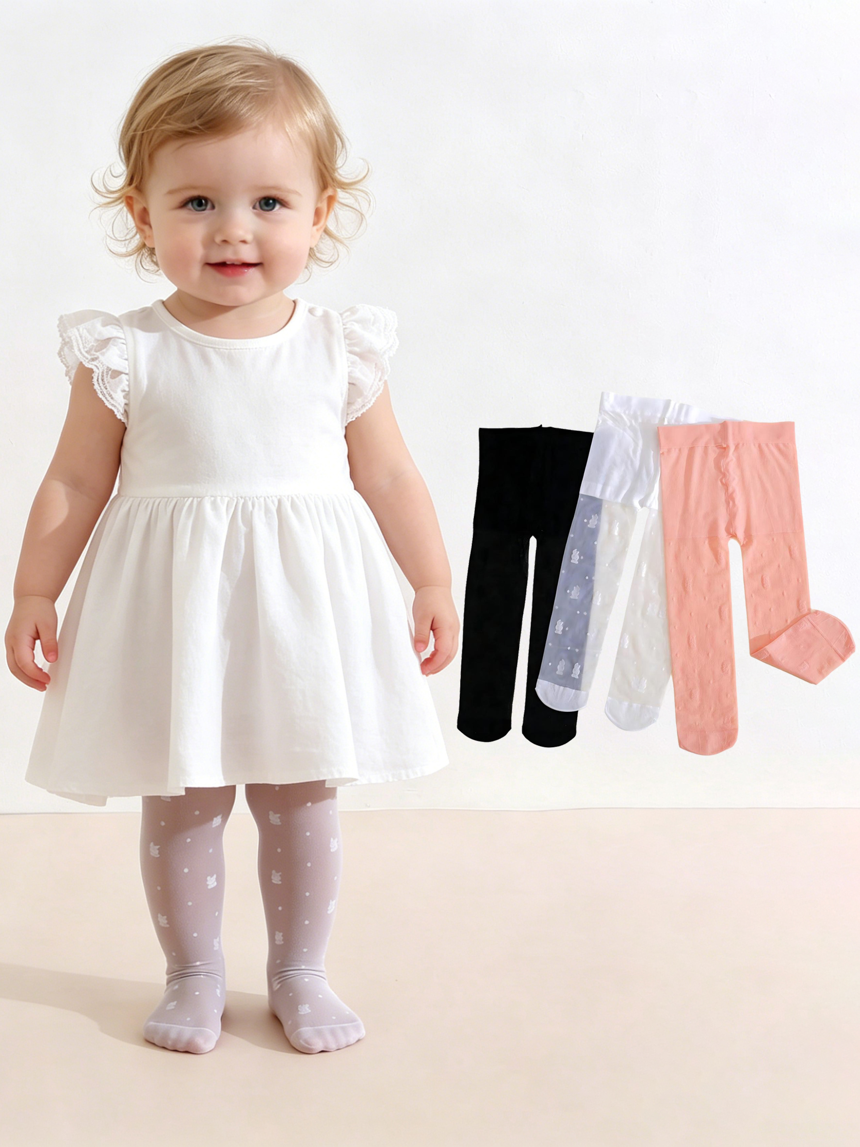 3Pack Toddler Girl Rabbit Prin - Tights Pantyhose Sheer บทวิจารณ์และราคา