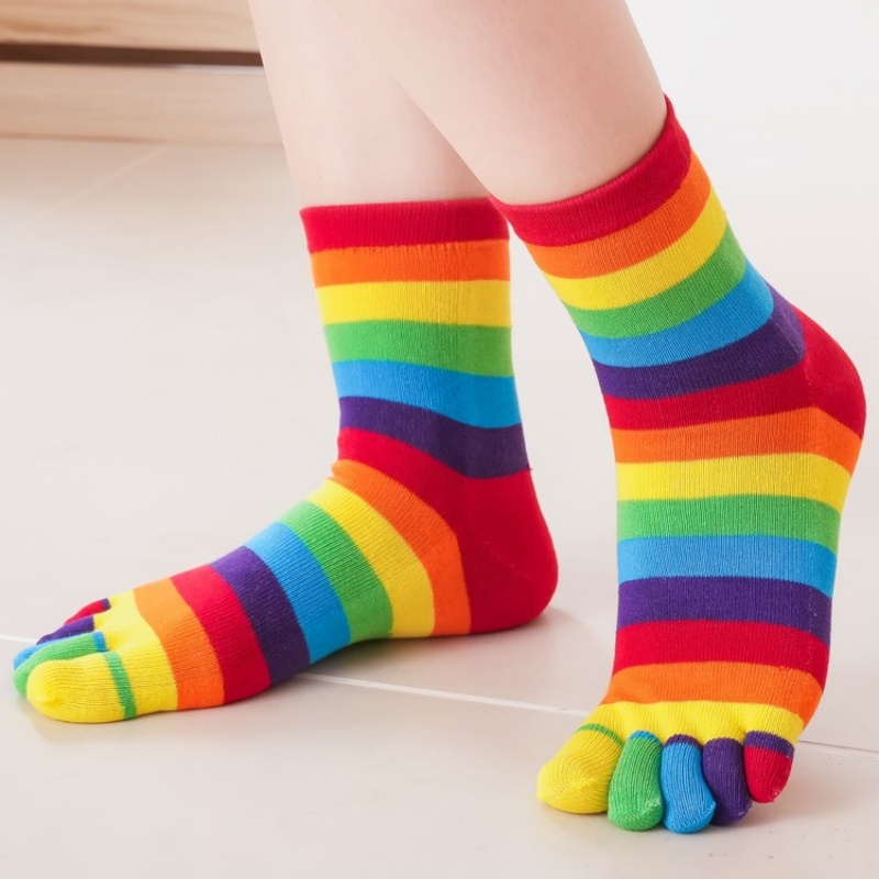 Women's Socks Rainbow Striped  - Toe Sock Split บทวิจารณ์และราคา