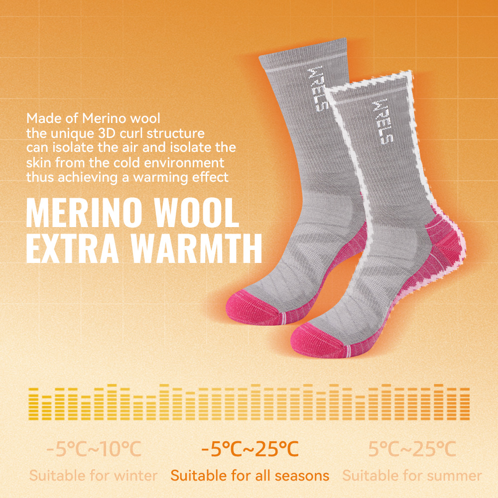 WRELS 1/2/3 Merino Wool Socks  - Wool Hiking Sock บทวิจารณ์และราคา