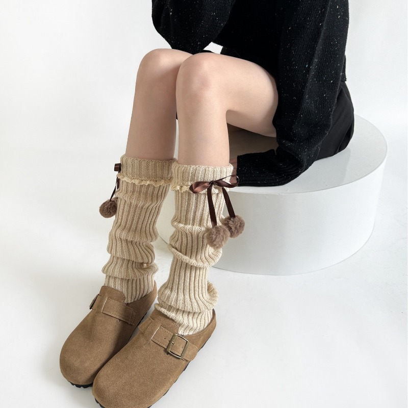 Camel Knit Leg Warmers with Fu - Boot Sock Slouchy บทวิจารณ์และราคา