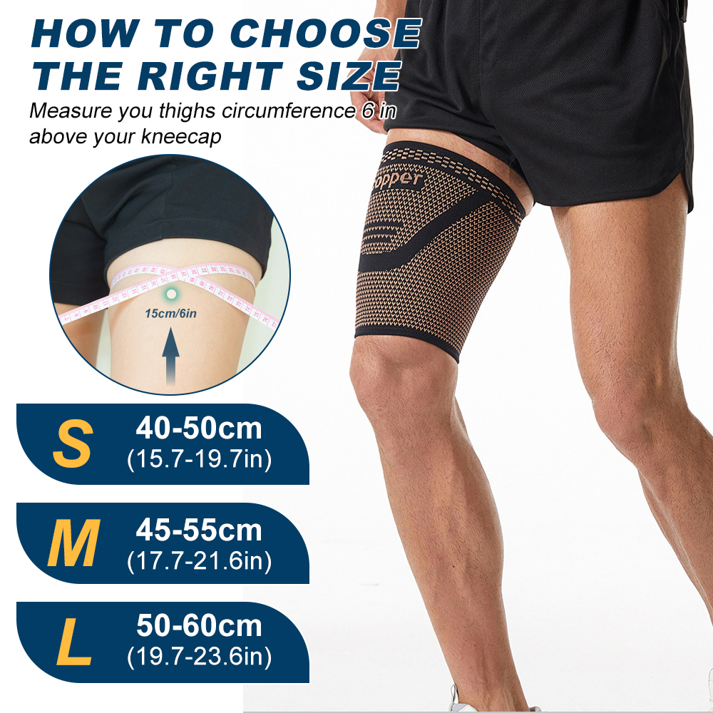 1pc Copper Thigh Compression S - Compression Sleeve Calf บทวิจารณ์และราคา