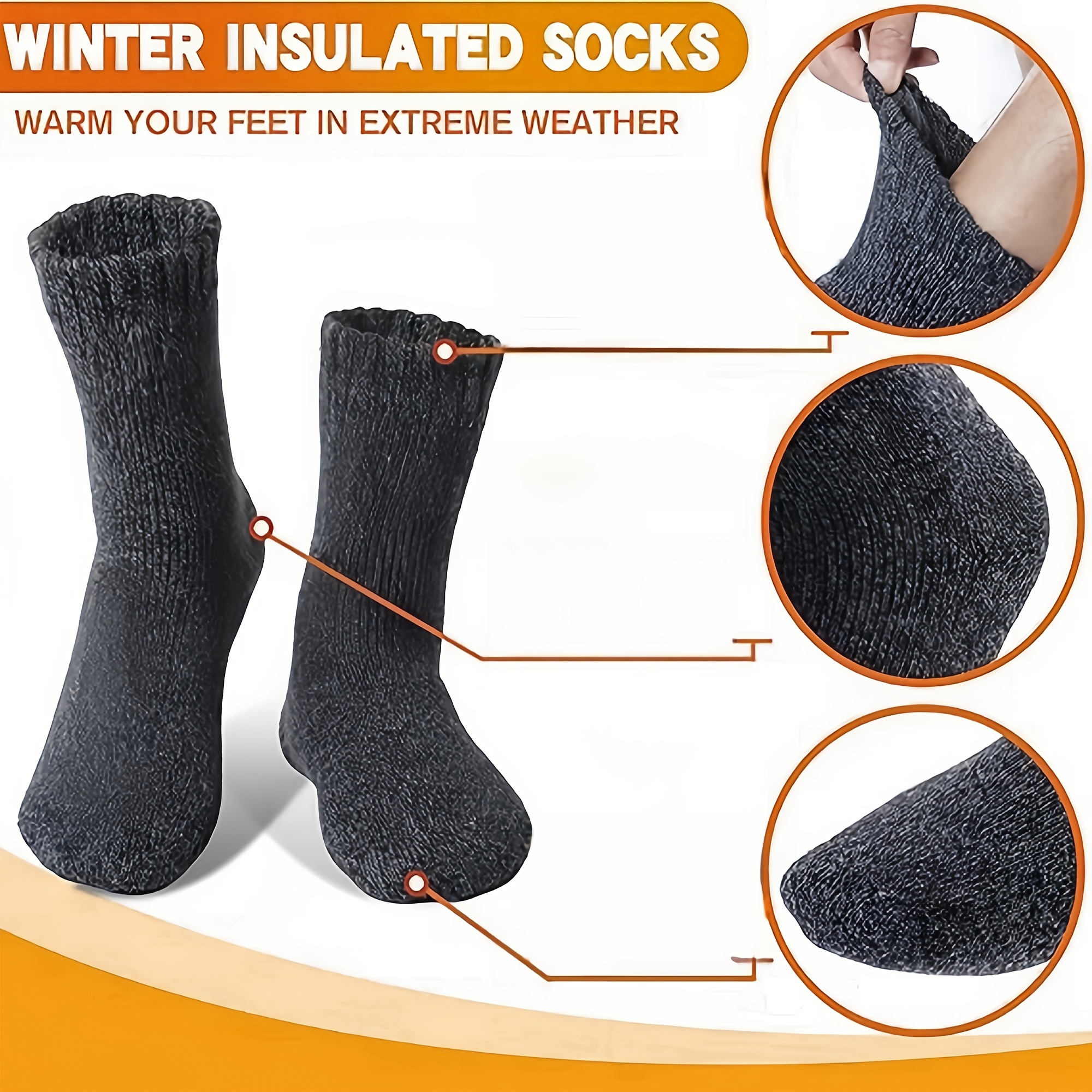 Three Pairs of Men'S Black Soc - Thermal Sock Winter บทวิจารณ์และราคา