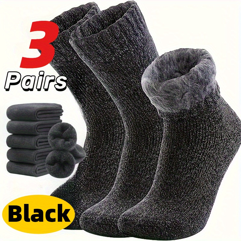 Three Pairs of Men'S Black Soc - Thermal Sock Winter บทวิจารณ์และราคา