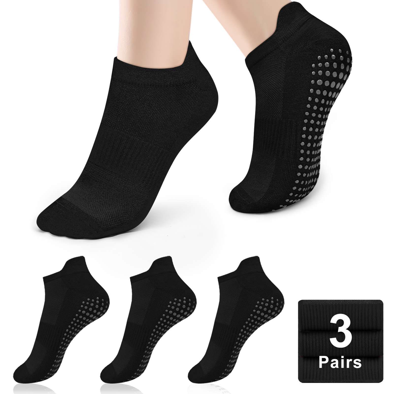 3 Pairs Yoga Socks Women Cotto - Grip Sock Yoga บทวิจารณ์และราคา
