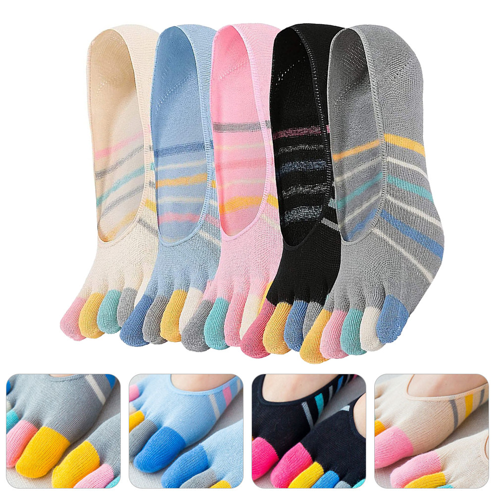 5Pairs Yoga Toe Socks Women In - Invisibility Sock Loafer บทวิจารณ์และราคา