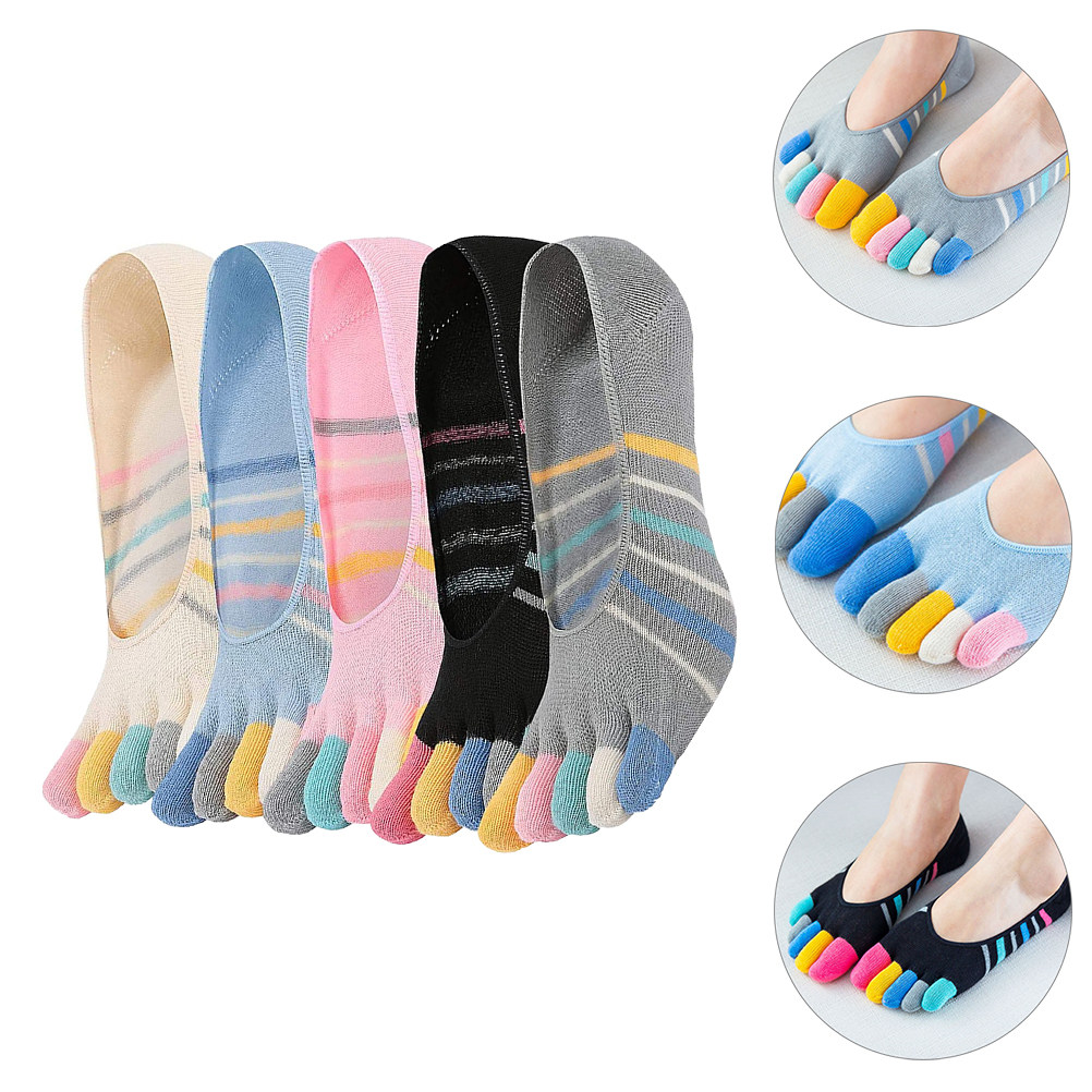 5Pairs Yoga Toe Socks Women In - Invisibility Sock Loafer บทวิจารณ์และราคา