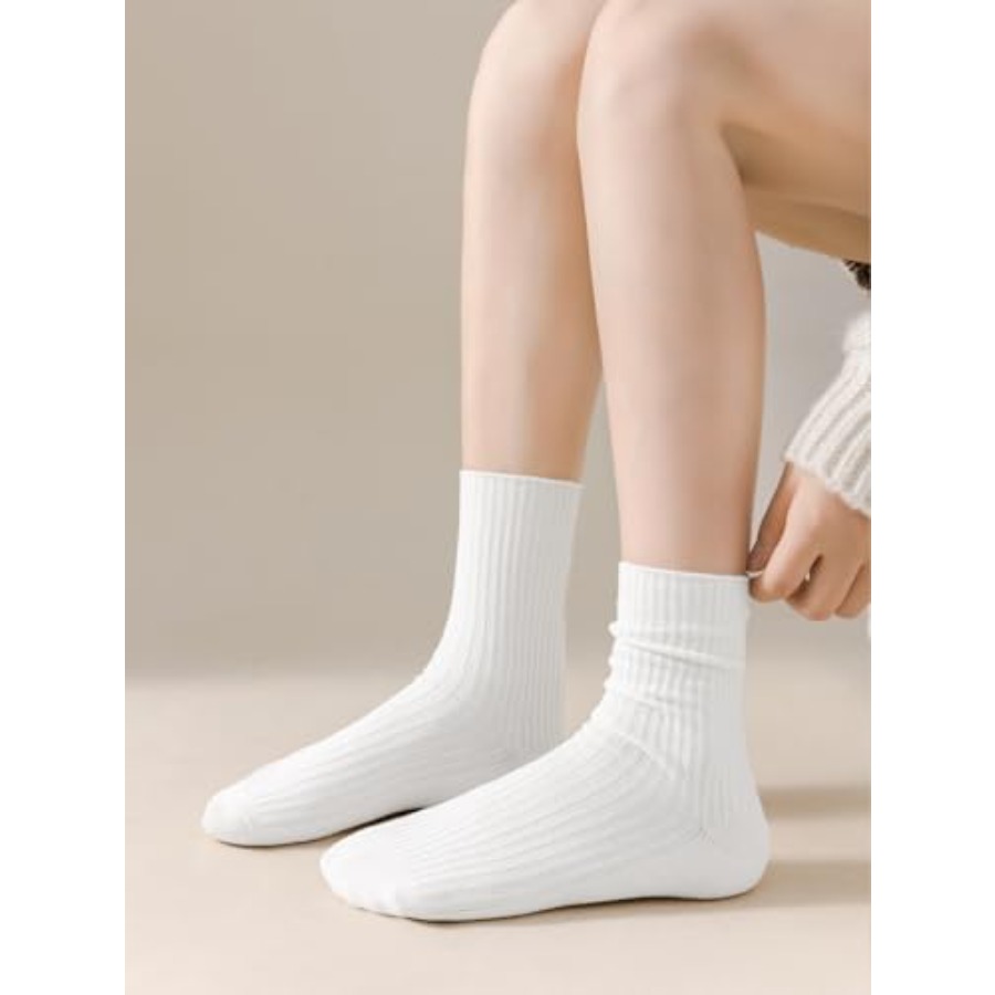 DOKUTOKU Womens Crew Socks Siz - Cotton Crew Sock Pack บทวิจารณ์และราคา